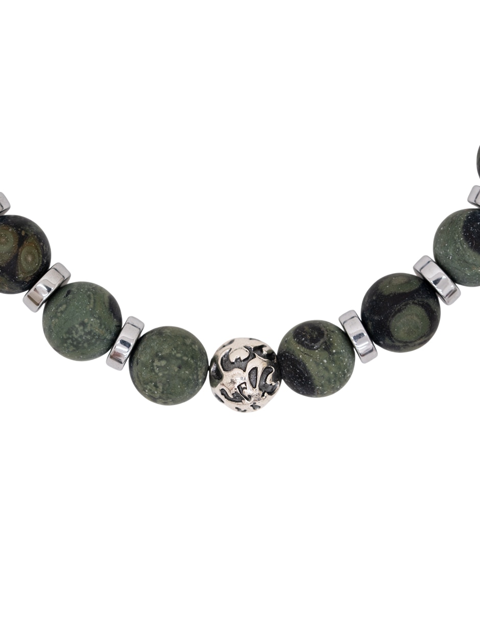 Pulsera de hematita p 925 los cuatro jaguares con acabado liso Pulsera de hematita p 925 los cuatro jaguares con acabado liso