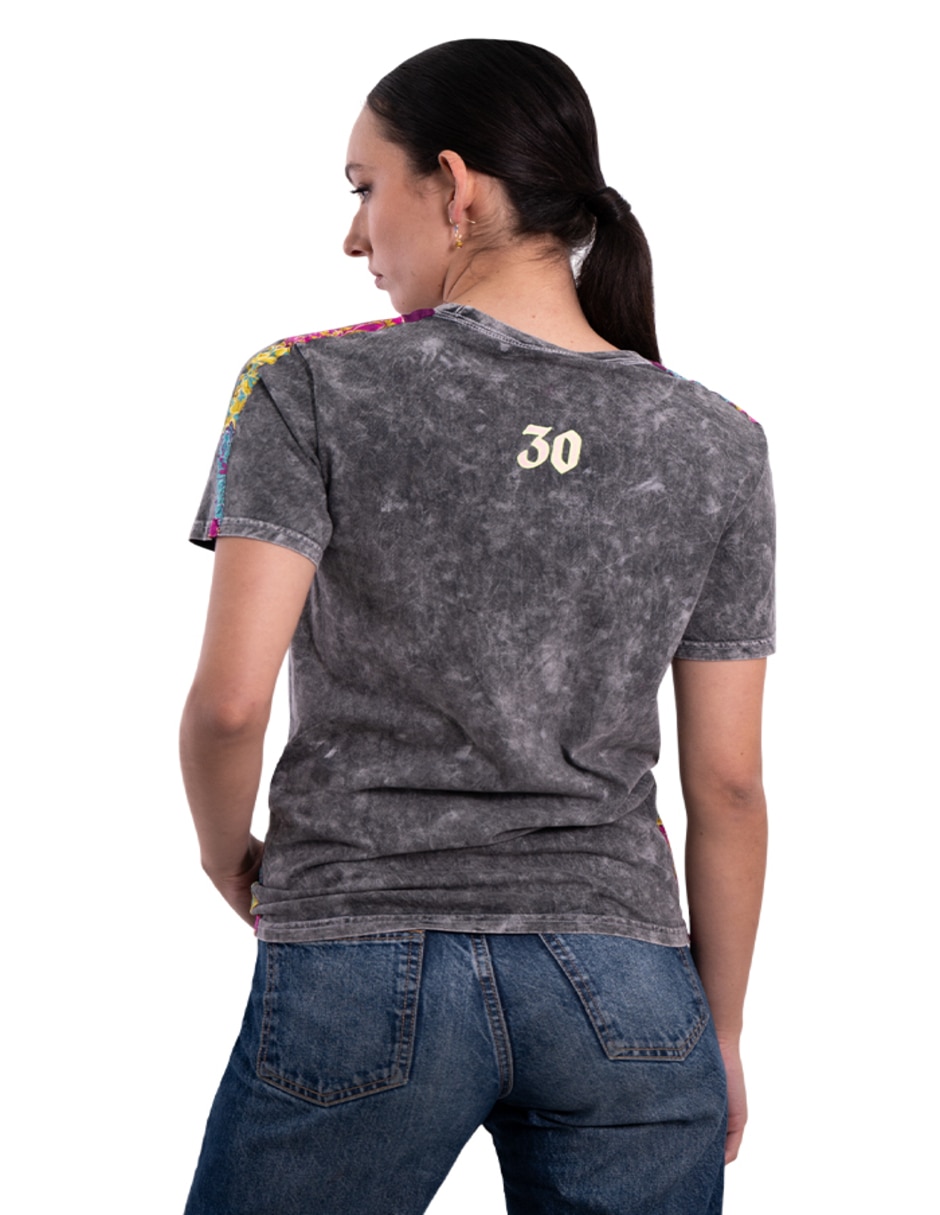 Camiseta cuello redondo con cuello manga corta de algodón 5