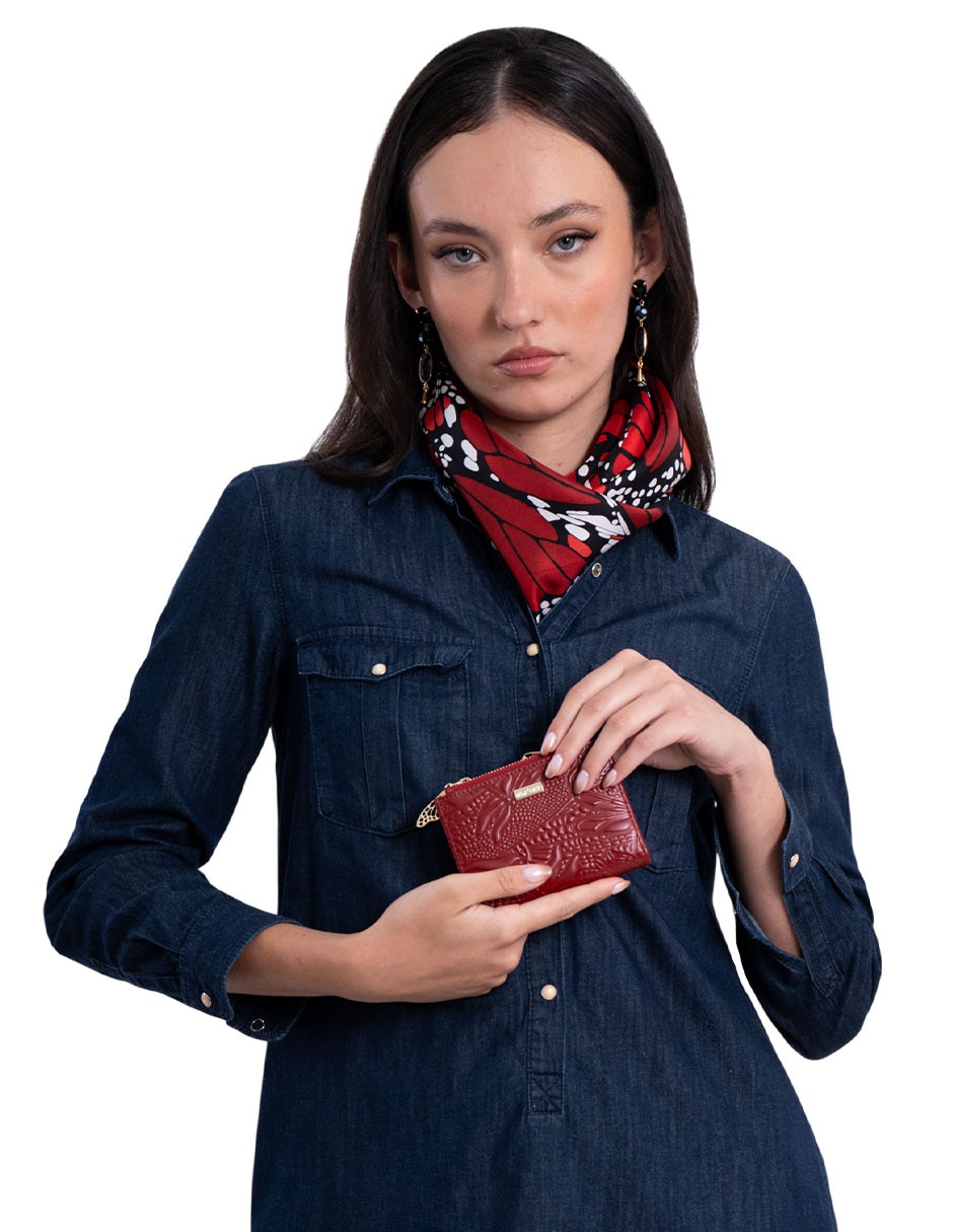 Cartera grabado libélula mujer