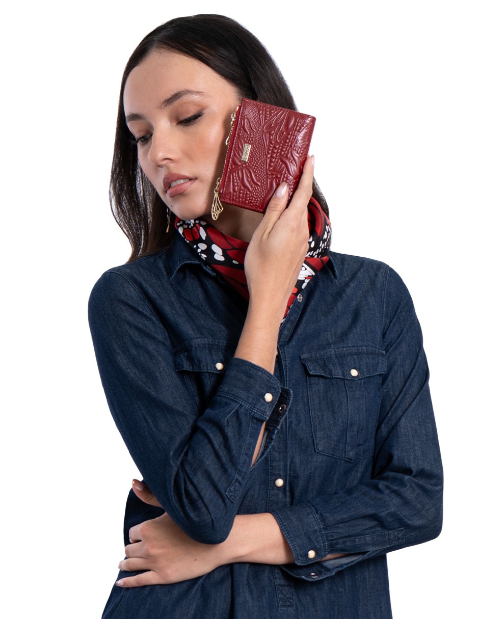 Cartera grabado libélula mujer 6