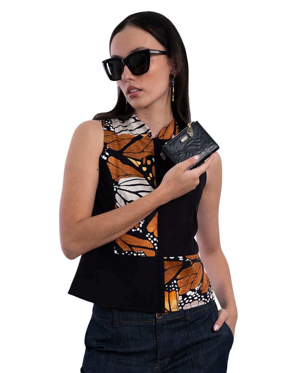 Cartera grabado mariposa mujer 5