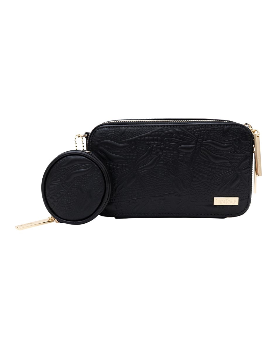 Bolsa Crossbody Grabado Libélula de piel para mujer 1