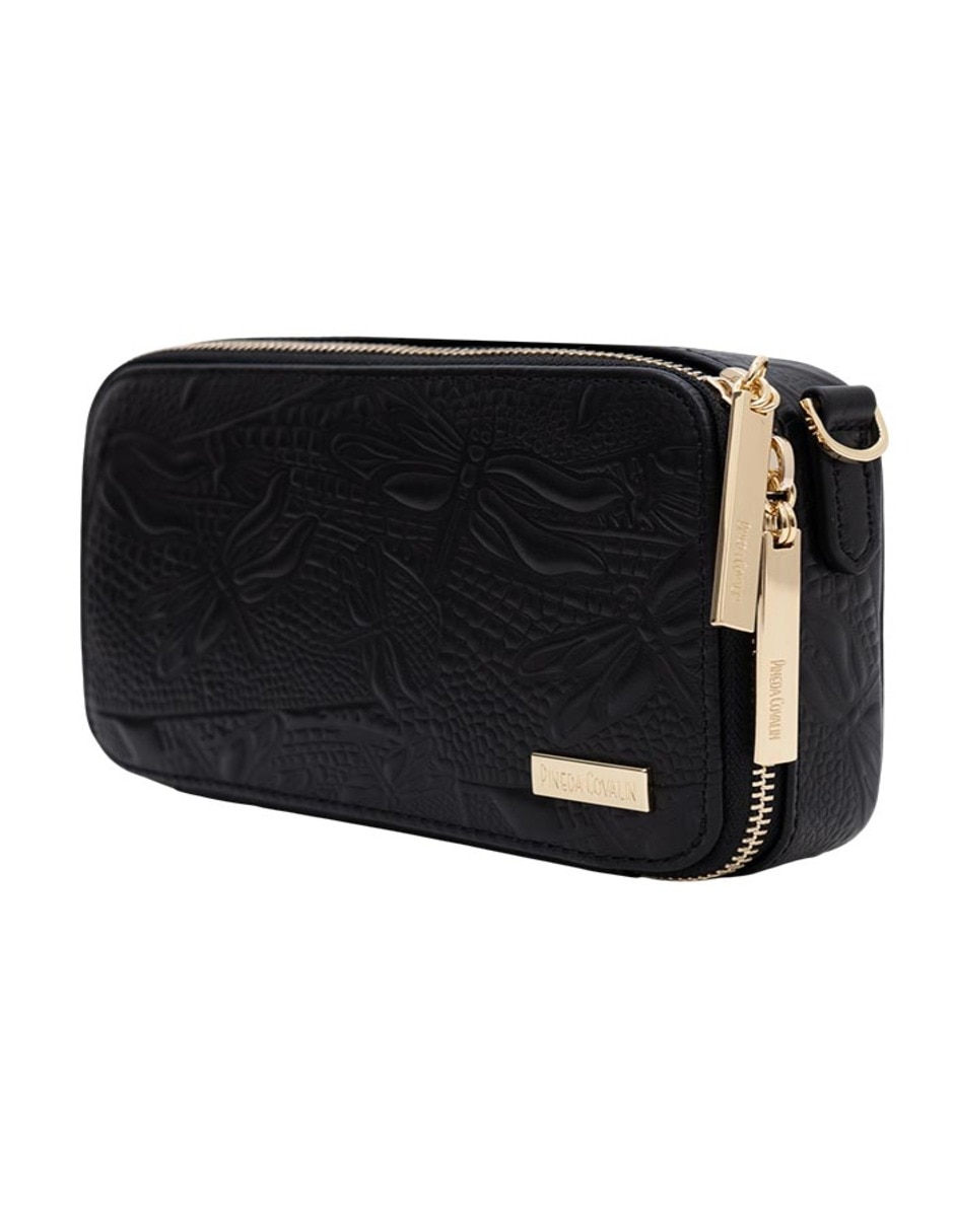 Bolsa Crossbody Grabado Libélula de piel para mujer