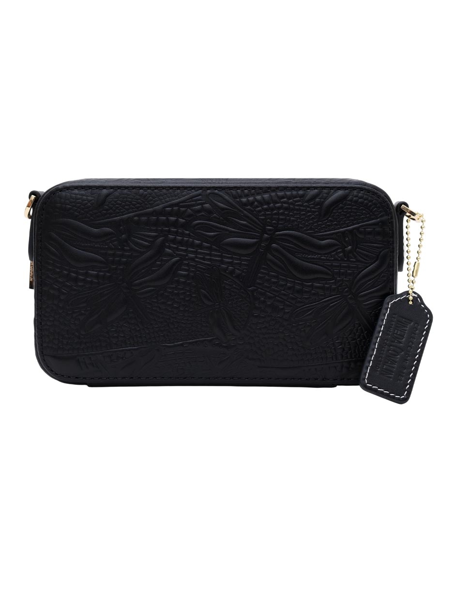 Bolsa Crossbody Grabado Libélula de piel para mujer 3