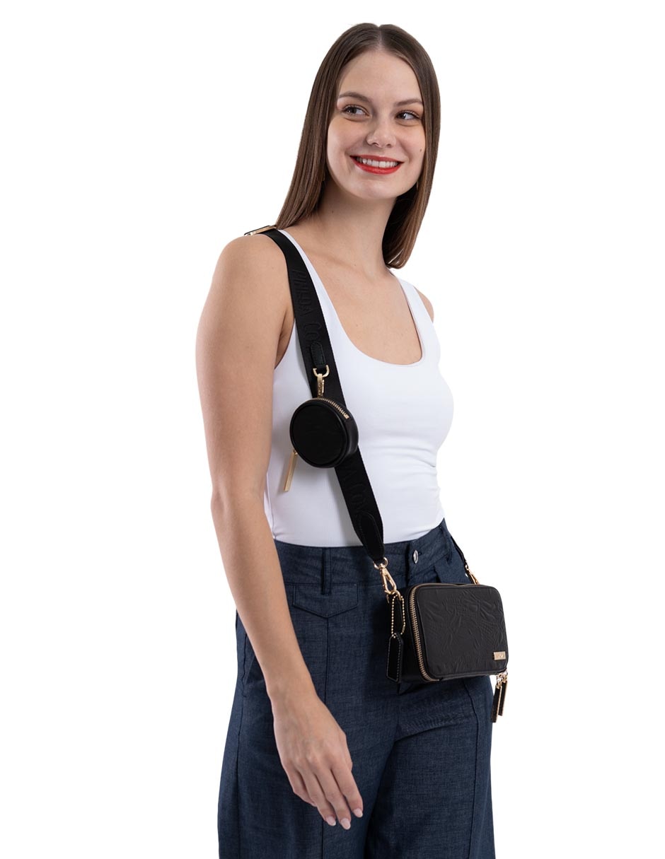 Bolsa Crossbody Grabado Libélula de piel para mujer 6