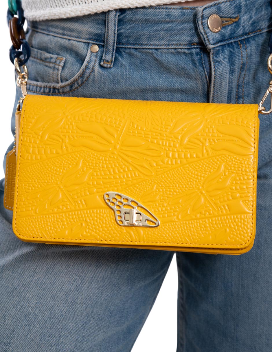 Bolsa crossbody libélula de piel mujer 3