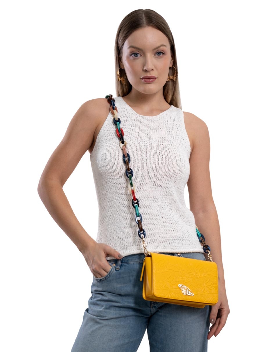 Bolsa crossbody libélula de piel mujer 5