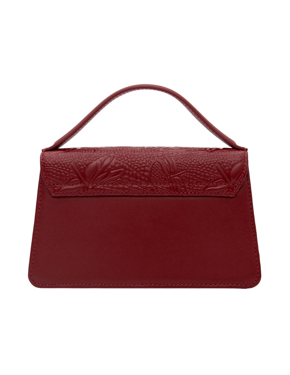 Bolsa crossbody grabado libélula de piel mujer 3