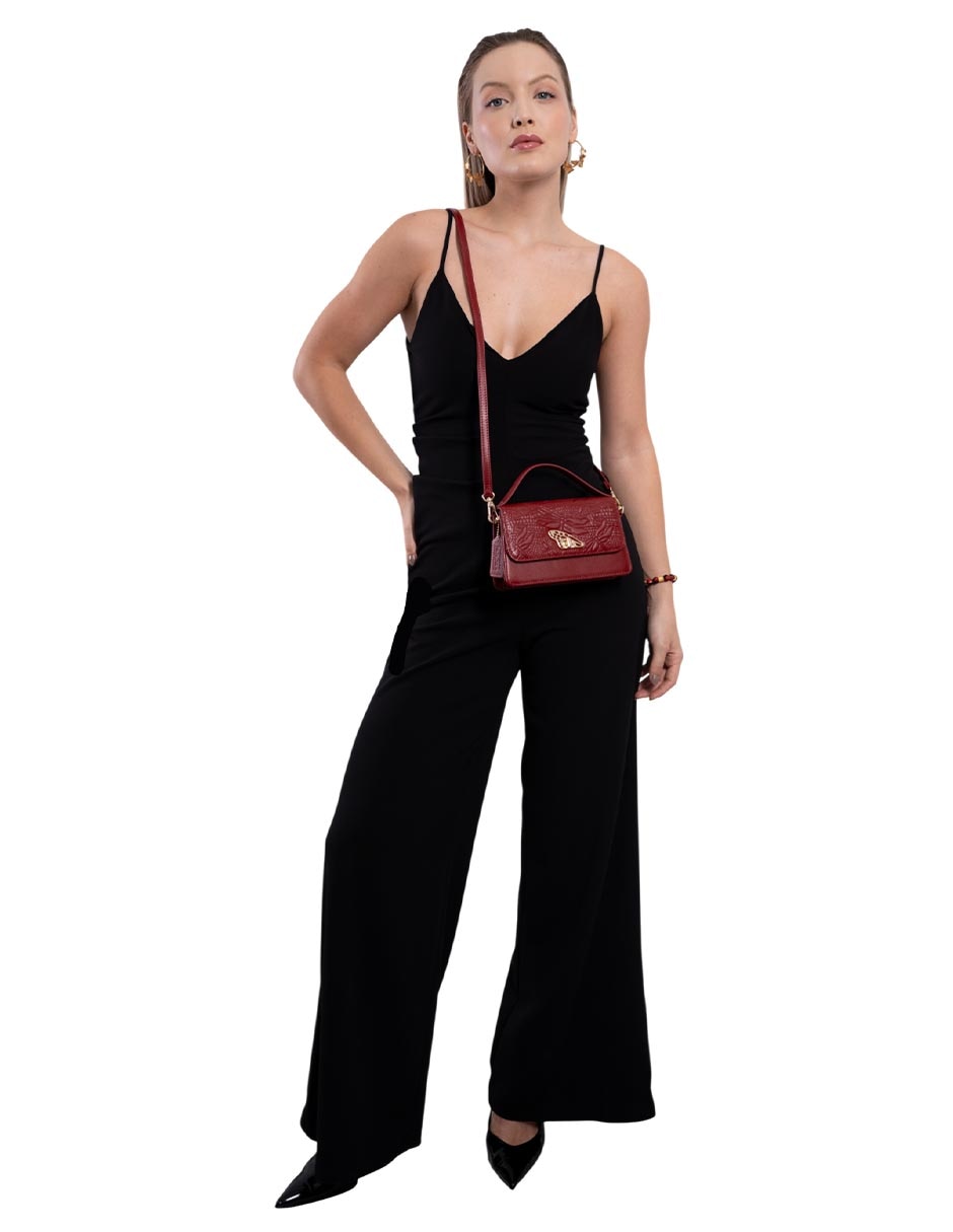 Bolsa crossbody grabado libélula de piel mujer 7