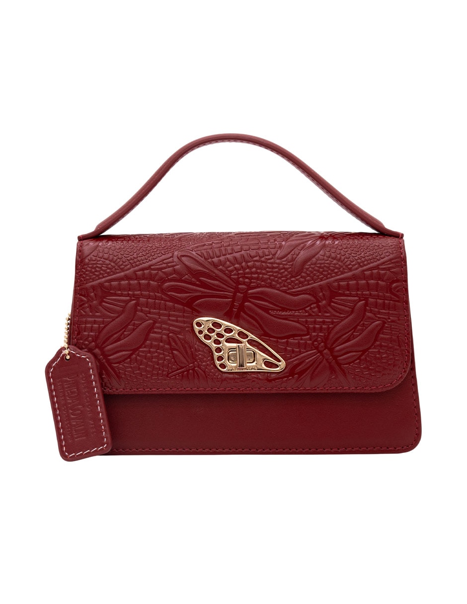 Bolsa crossbody grabado libélula de piel mujer Bolsa crossbody grabado libélula de piel mujer