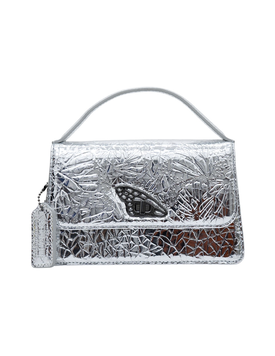 Bolsa crossbody grabado mariposa de piel mujer