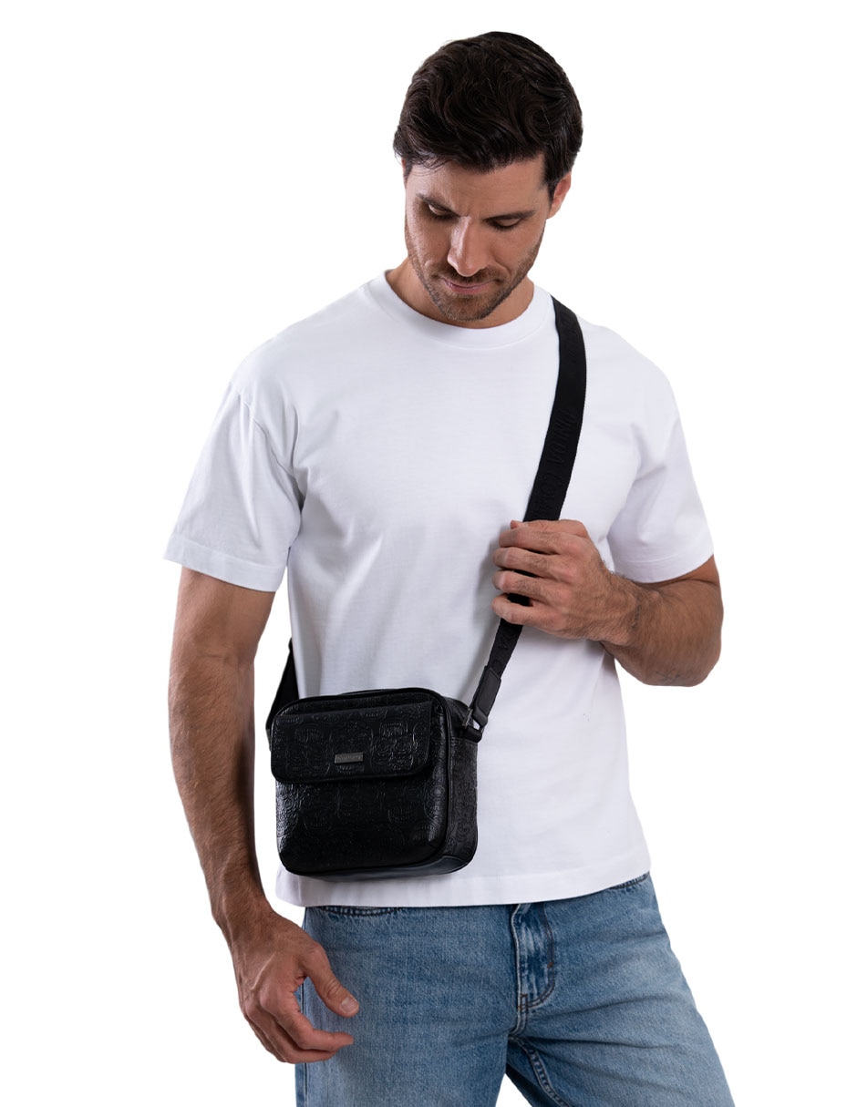 Bolsa messenger tzompantli de piel hombre 4