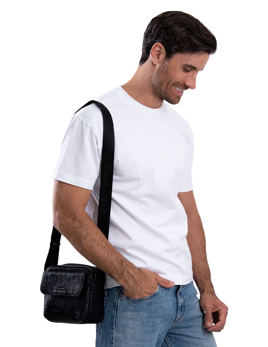 Bolsa messenger tzompantli de piel hombre 6