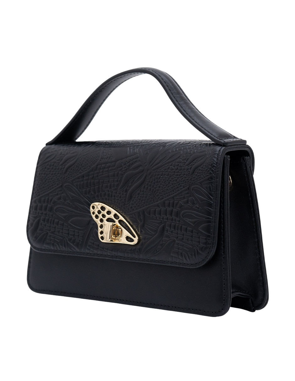 Bolsa crossbody grabado libélula de piel mujer 2