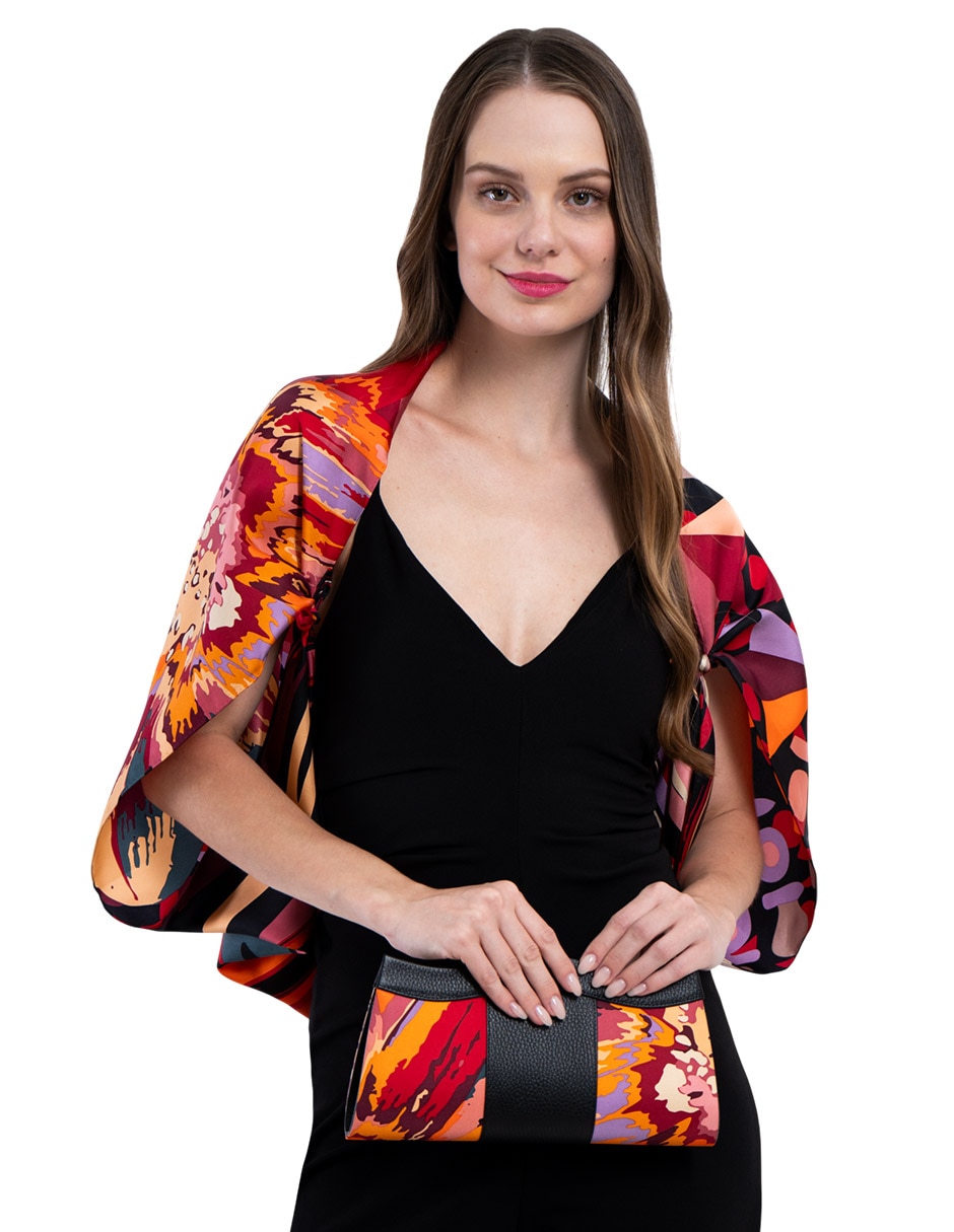 Bolsa clutch Arte Efímero de seda para mujer 4