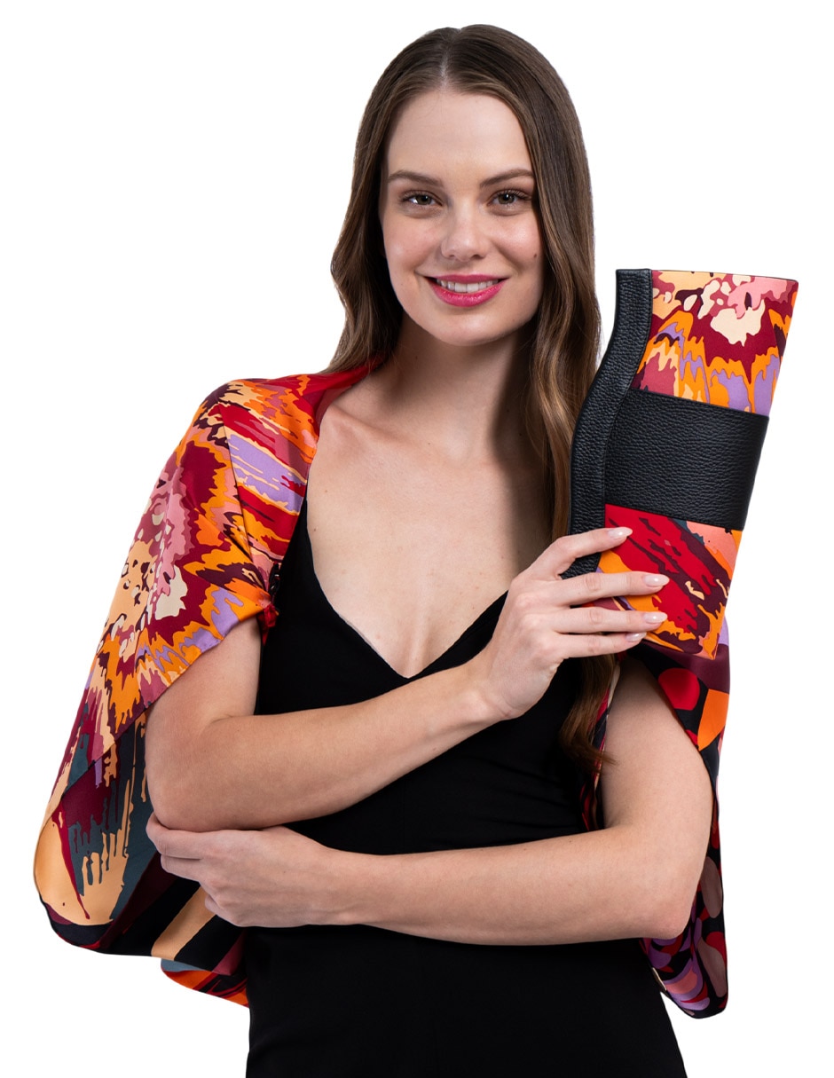 Bolsa clutch Arte Efímero de seda para mujer 5