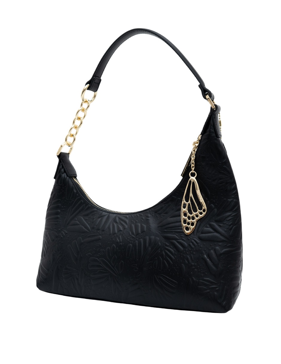 Bolsa hobo grabado mariposa de piel mujer 2