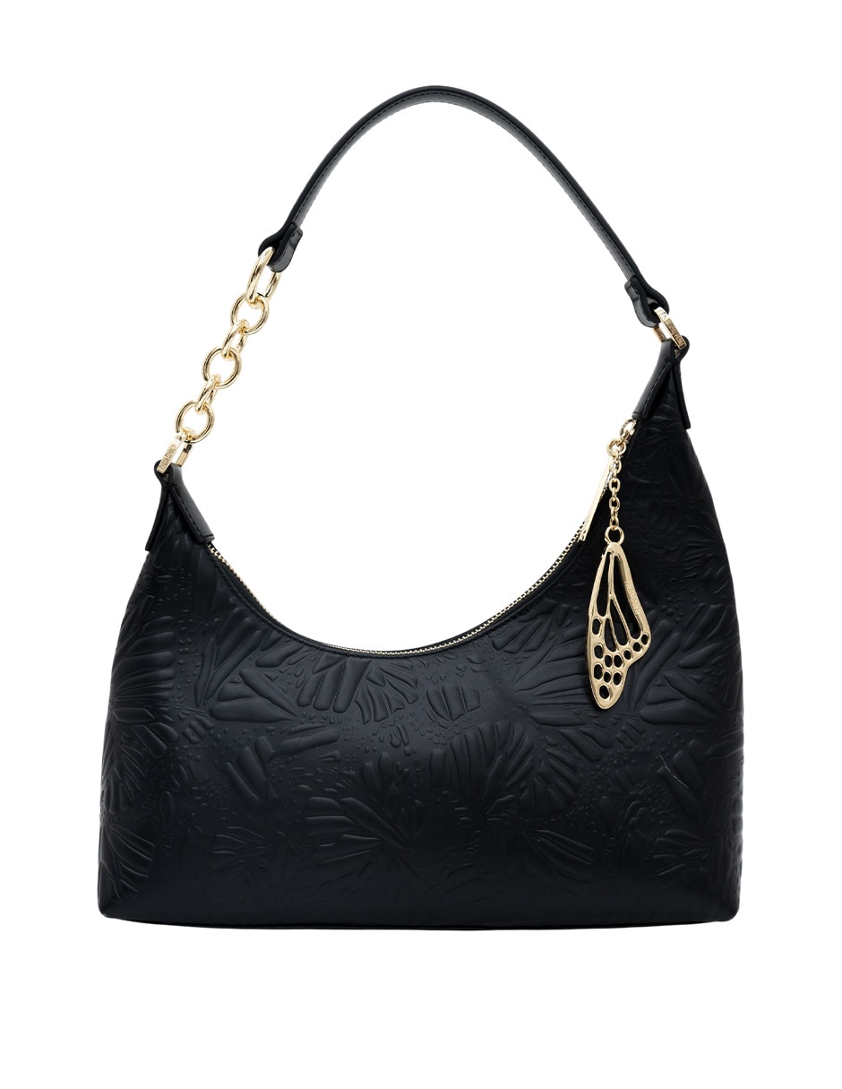 Bolsa hobo grabado mariposa de piel mujer