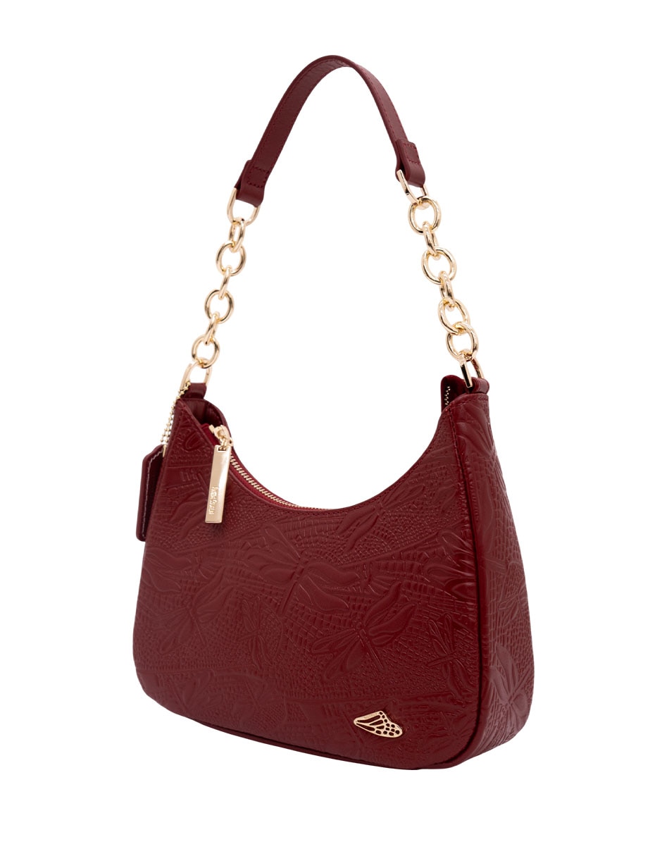 Bolsa hobo grabado libélula de piel mujer 2