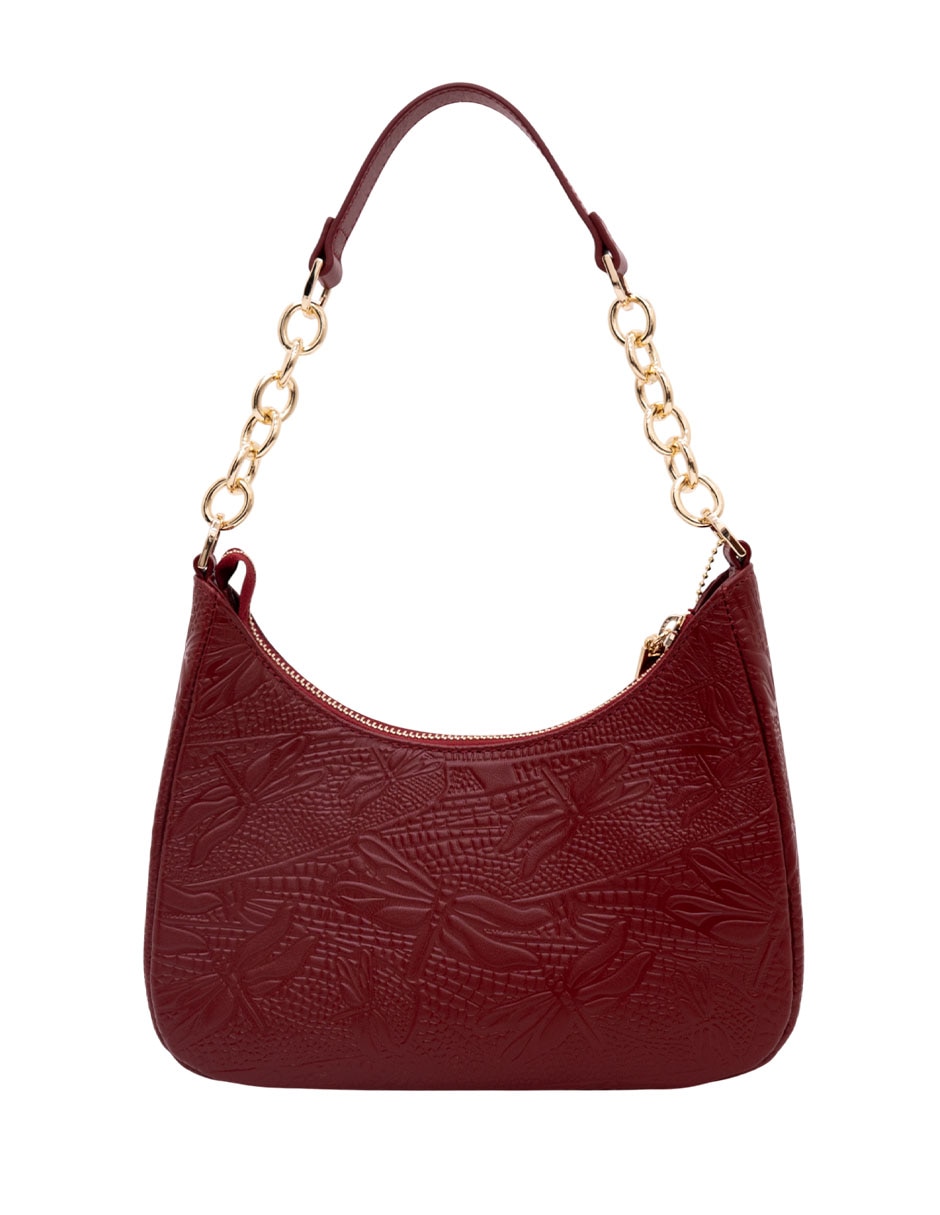 Bolsa hobo grabado libélula de piel mujer 3