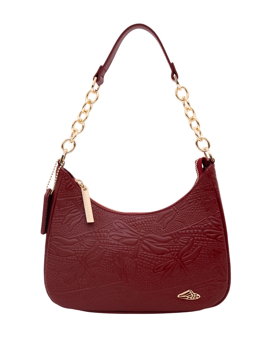 Bolsa hobo grabado libélula de piel mujer