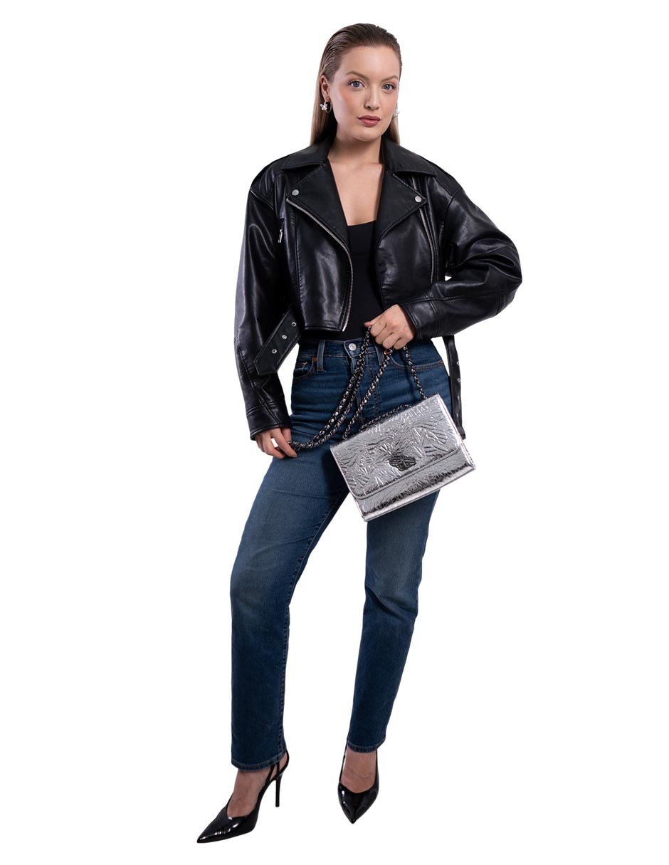 Bolsa crossbody pineda covalin grabado mariposa de piel mujer