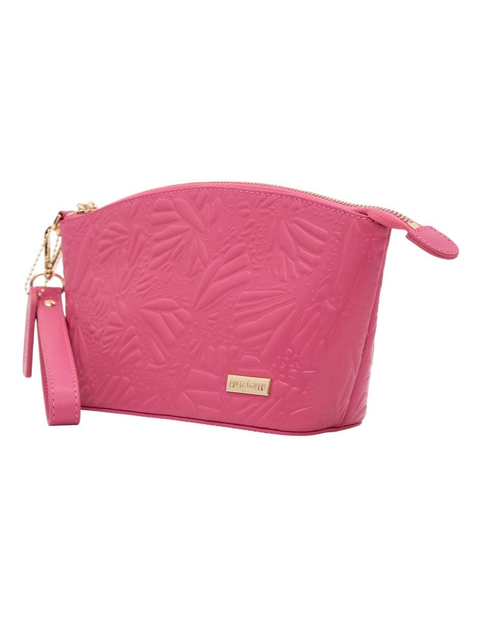 Cosmetiquera grabado mariposa de piel para mujer 2
