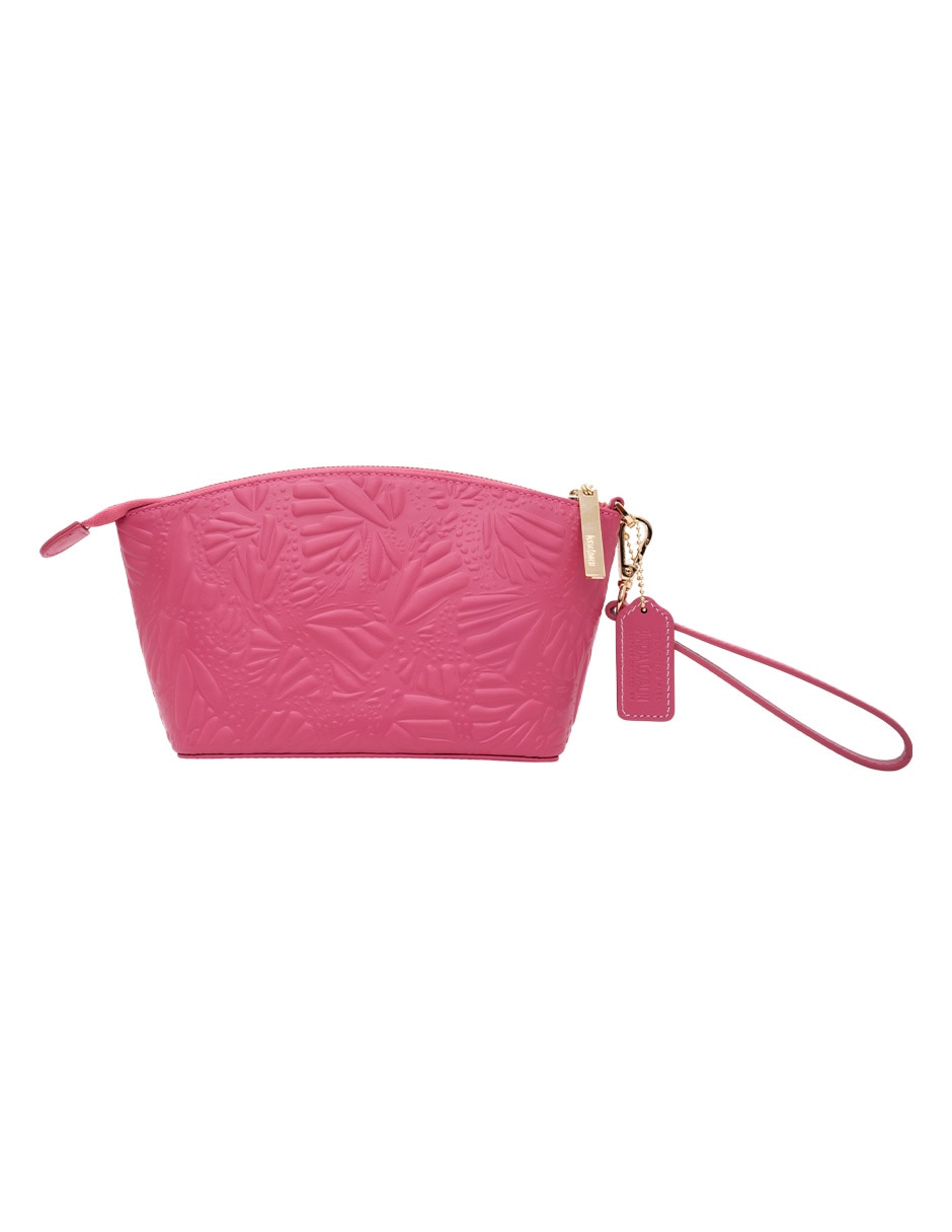 Cosmetiquera grabado mariposa de piel para mujer 3