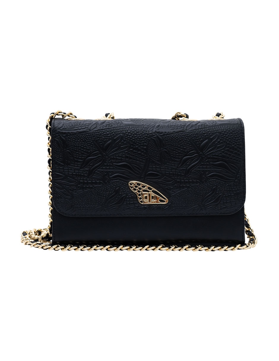 Bolsa crossbody grabado libélula de piel mujer