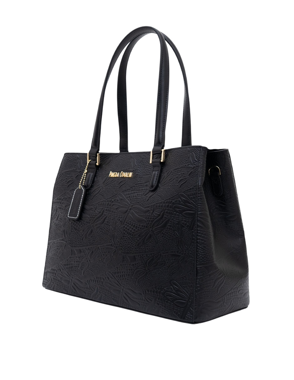 Bolsa satchel grabado libélula de piel mujer 3