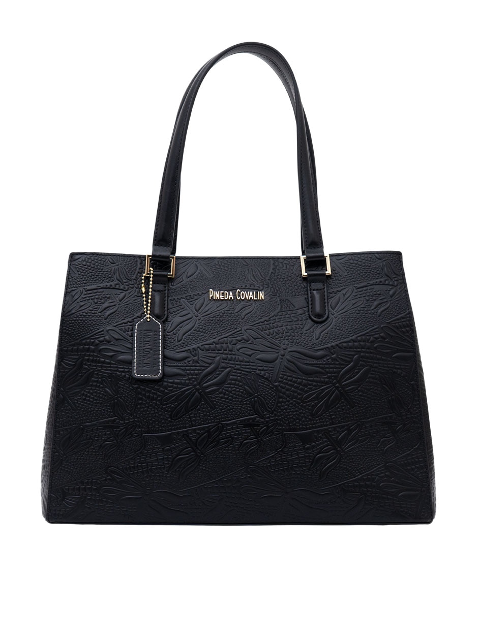 Bolsa satchel grabado libélula de piel mujer