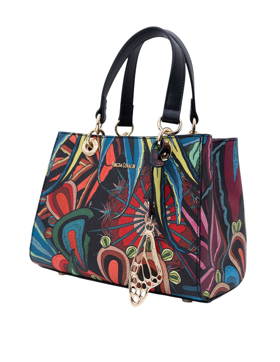 Bolsa satchel santuario cactáceas de vinil para mujer