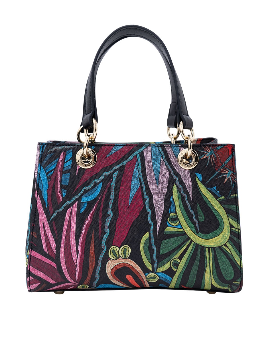 Bolsa satchel santuario cactáceas de vinil para mujer 3