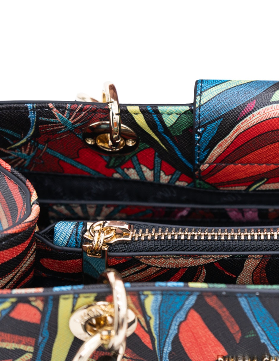 Bolsa satchel santuario cactáceas de vinil para mujer 4
