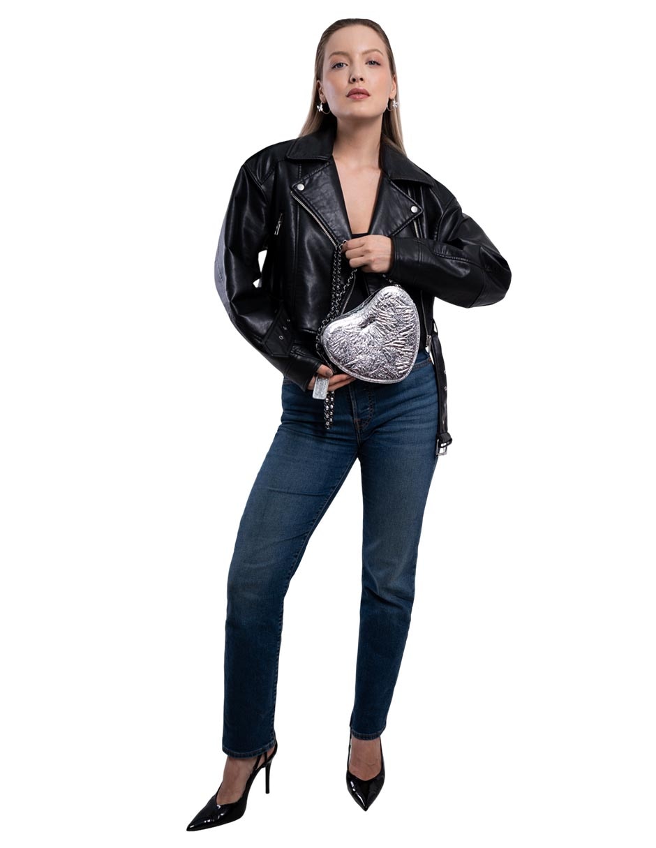 Bolsa crossbody grabado mariposa de piel mujer 6