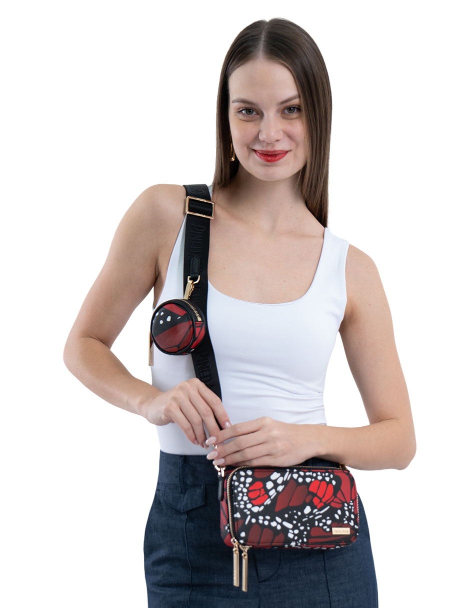 Bolsa crossbody mariposa macro de vinil para mujer 5