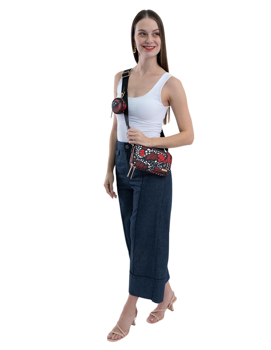 Bolsa crossbody mariposa macro de vinil para mujer 6