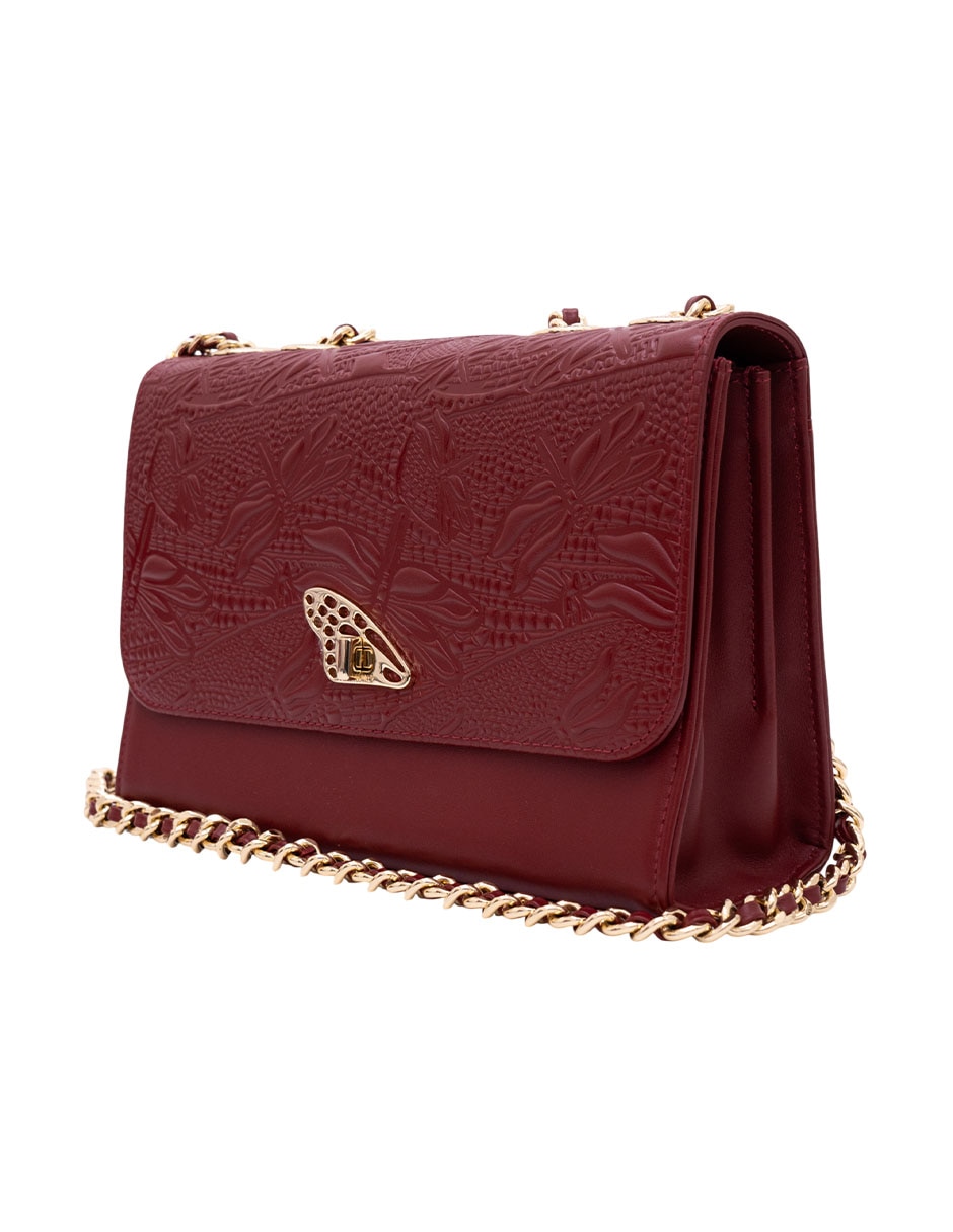 Bolsa crossbody grabado libélula de piel mujer 2