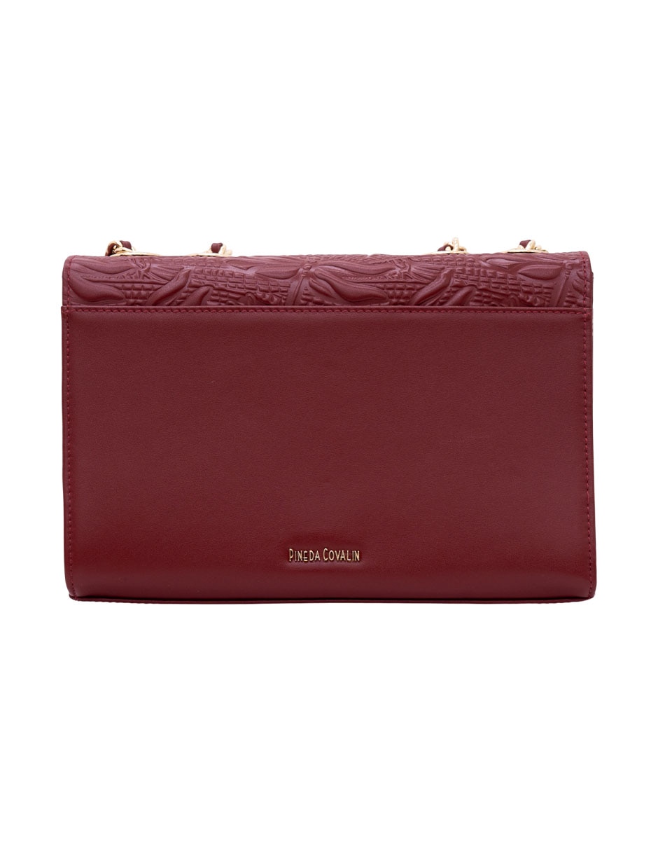 Bolsa crossbody grabado libélula de piel mujer 3