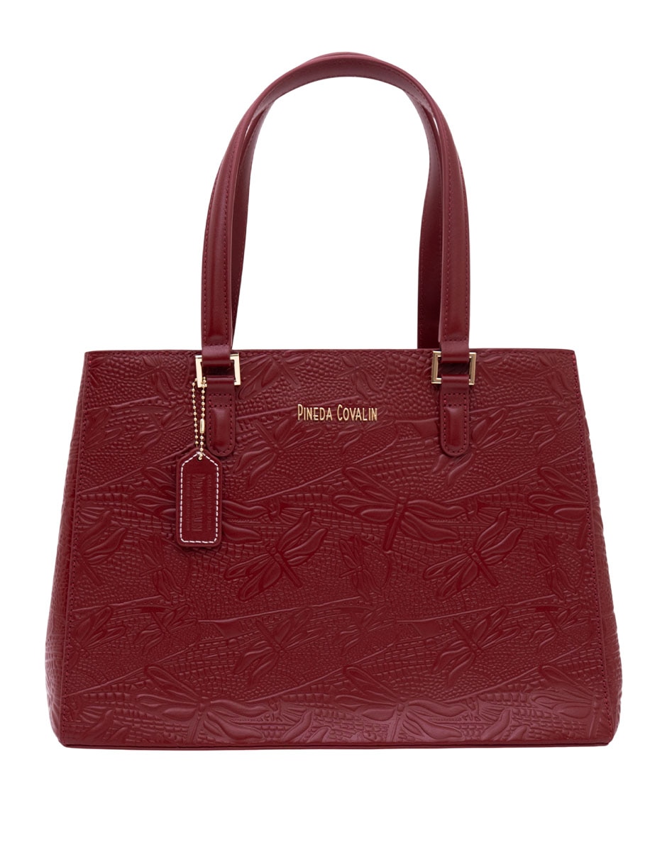 Bolsa satchel grabado libélula de piel mujer
