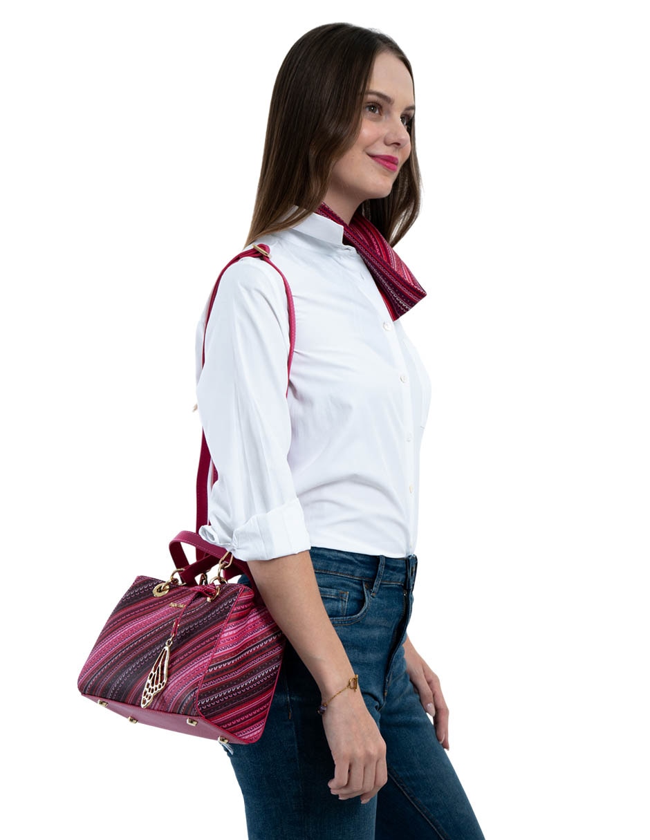 Bolsa satchel Pineda Covalin Grecas Prehispánicas para mujer