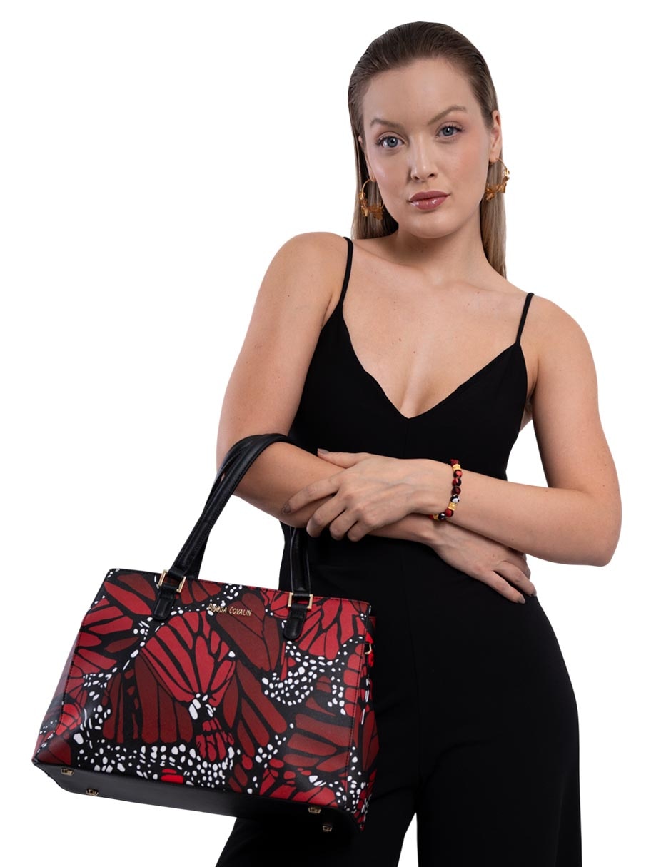 Bolsa satchel mariposa macro mujer 5