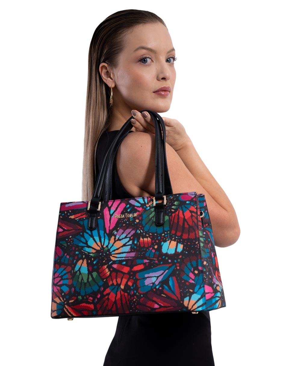 Bolsa satchel pineda covalin mariposa bordada mujer