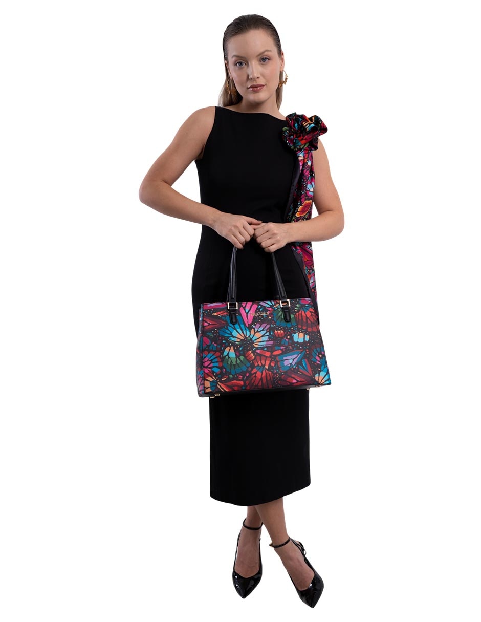 Bolsa satchel pineda covalin mariposa bordada mujer