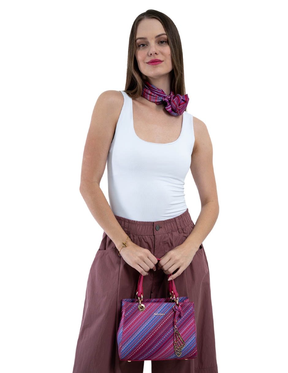 Bolsa satchel Pineda Covalin Grecas Prehispánicas para mujer