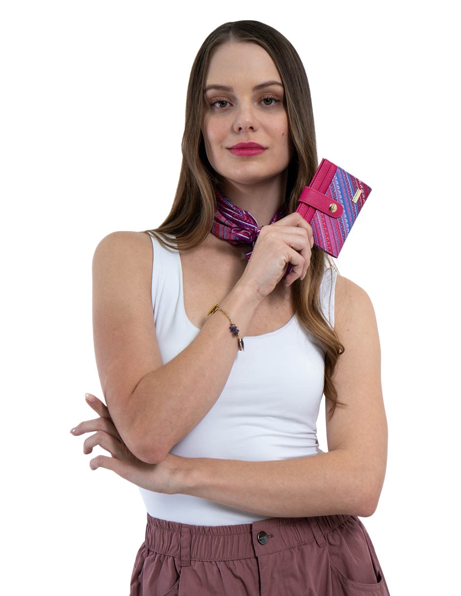Tarjetero Vinil Grecas Prehispánicas para mujer 4
