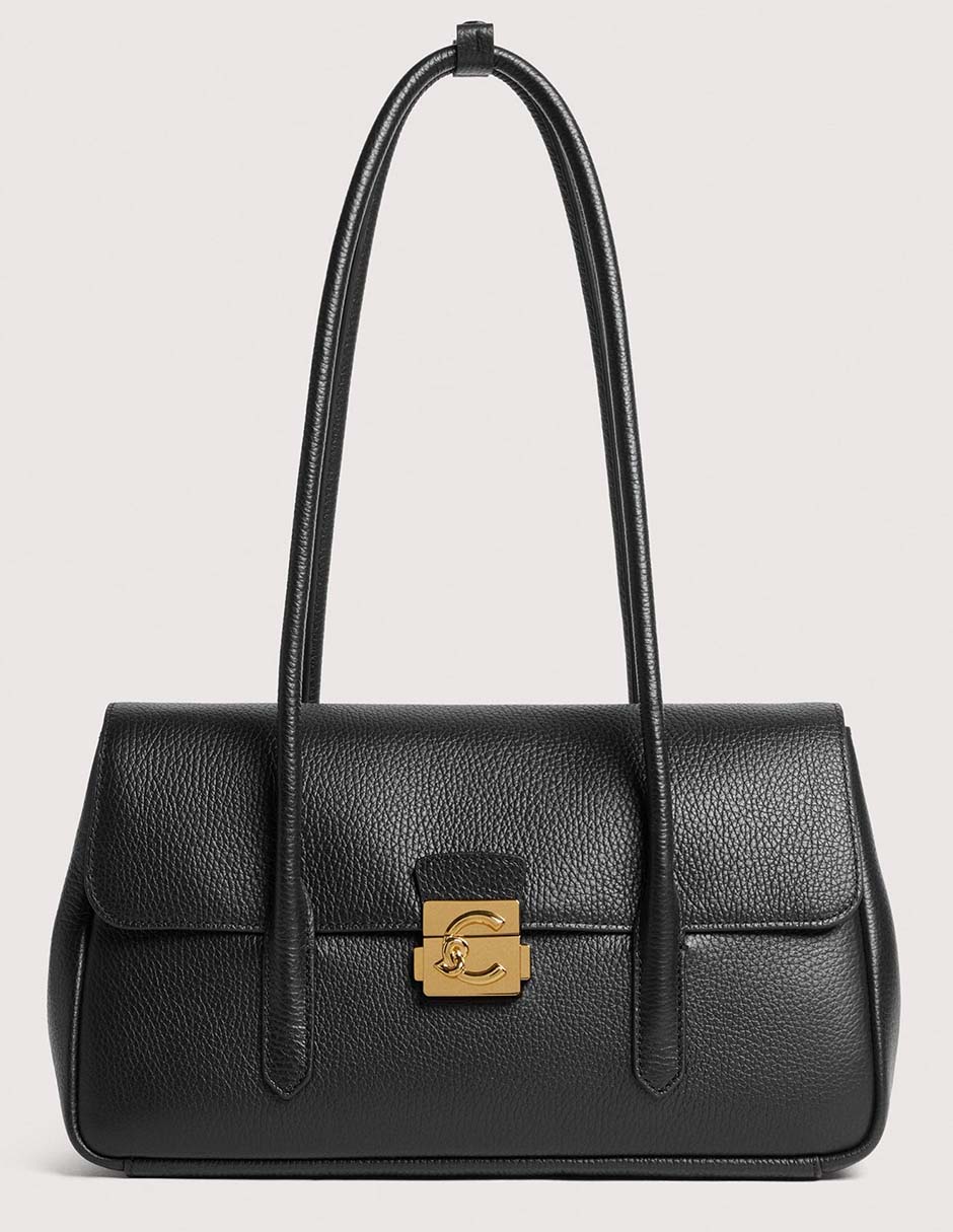 Bolsa shoulder C-Me Lock de piel para mujer 1