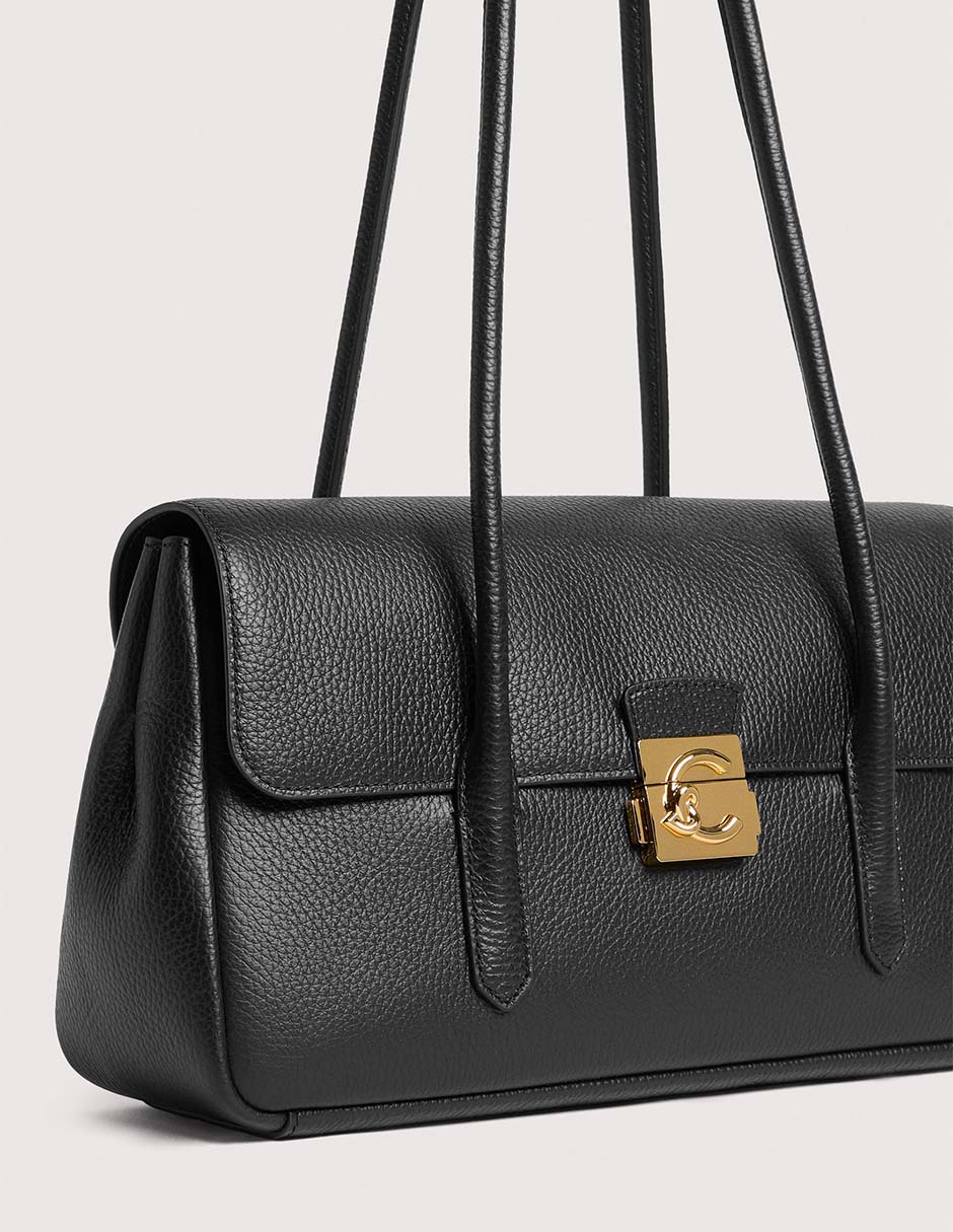 Bolsa shoulder C-Me Lock de piel para mujer 4