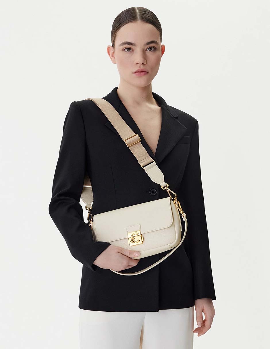 Bolsa crossbody Coccinelle C-Me Lock de piel para mujer 6