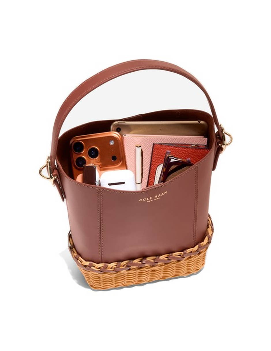 Bolsa Bucket de piel para mujer 5